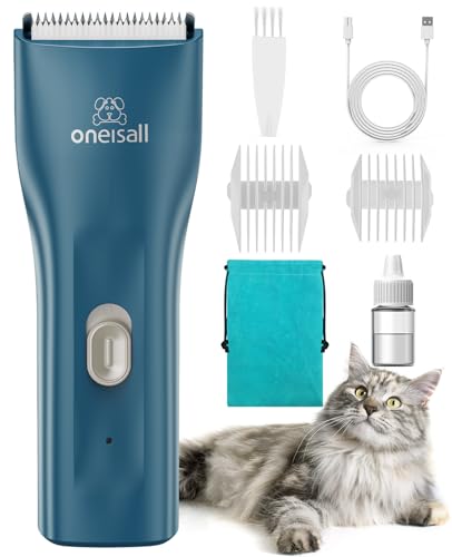 oneisall Pet Clipper for Cat Matted Hair Pet Shaver for Cats Quiet Pet Clippers Waterproof Cordless Cat Clippers for Matted Long Hair with Storage Bag Green - Image 1