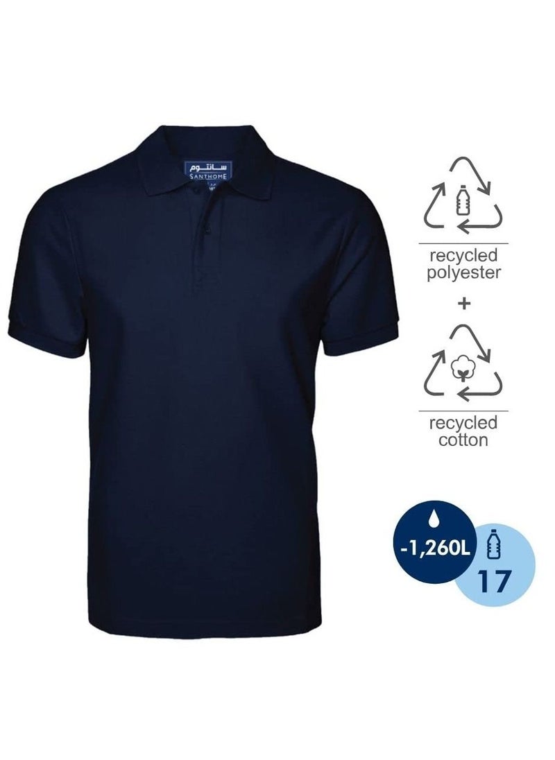 SANTHOME Polyester Blend Short Sleeve Polo Shirt  - Image 2