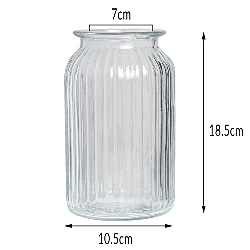 VIKIJO 1 Pack 7.5 Inch Tall Glass Flower Vases, Bulk Plant Vases, Modern Flower Vases for Home Décor, Modern Decorative Vase for Centerpiece, Living Room, Office, Wedding or Gifts - Image 2