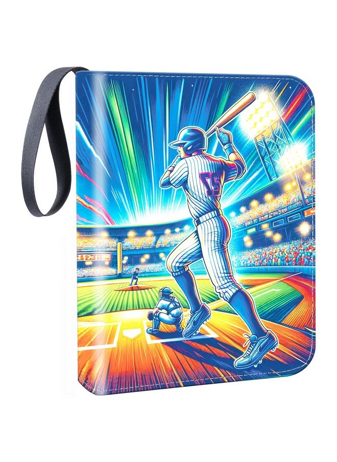 Hamkot 9-Pocket Card Binder For 900 Trading Cards, Premium Pu Leather Zipper Baseball Card Binder, Collectible Card Binder Compatible With Pokemon Cards, Mtg Tcg And Sport Cards, Gift For Girls Boys  - Image 1