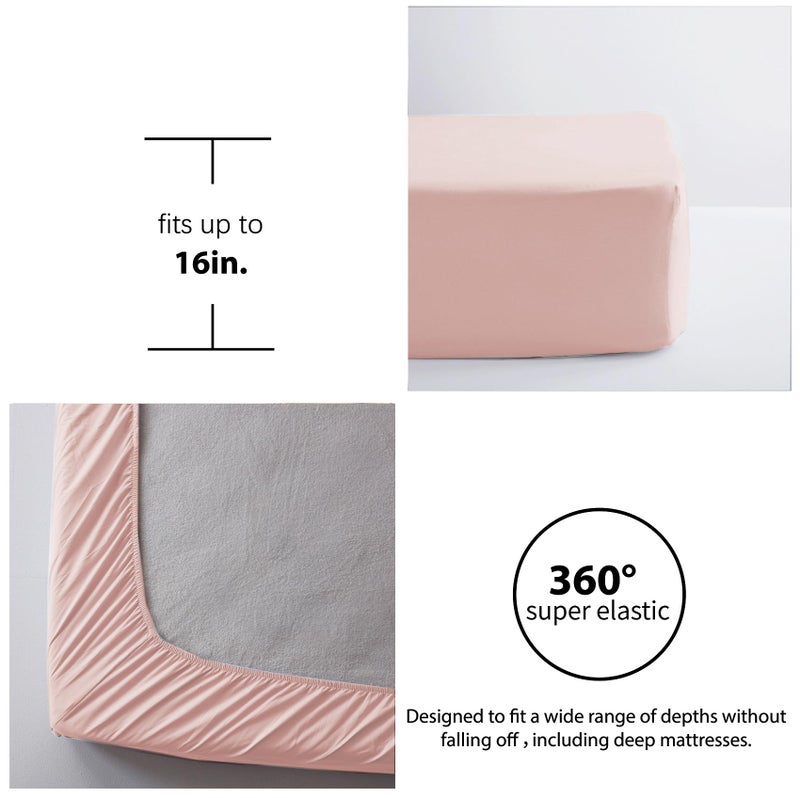 Anluoer Twin Comforter Set 5 Piece, Pink Bed in a Bag with Sheets, All Season Ruffle Shabby Chic Bedding Sets with 1 Comforter, 1 Pillow Sham, 1 Pillowcase, 1 Fitted Sheet - Image 5