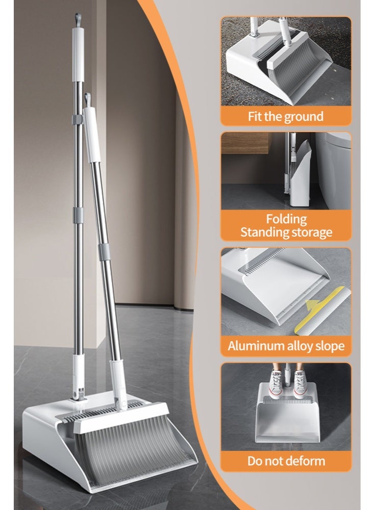 Portable Broom and Dustpan Set with Foldable Brush, Compact and Lightweight Household Cleaning Kit, Dustpan with Rubber Edge for Easy Sweep, Space-Saving Design for Small Spaces - Image 4