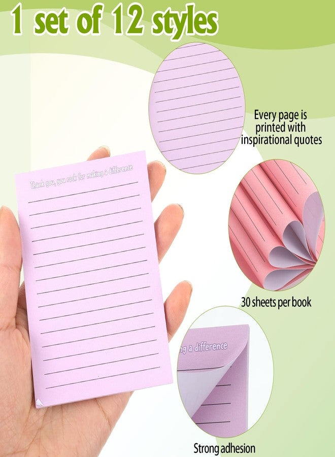 Yaomiao 24 Pcs End of Year Teacher Gifts Funny Sticky Notes with Inspirational Pens 3 x 4 Inch Teacher Appreciation Gifts for Coworkers Office Staff Nurse Team Employee Appreciation Gift - Image 3