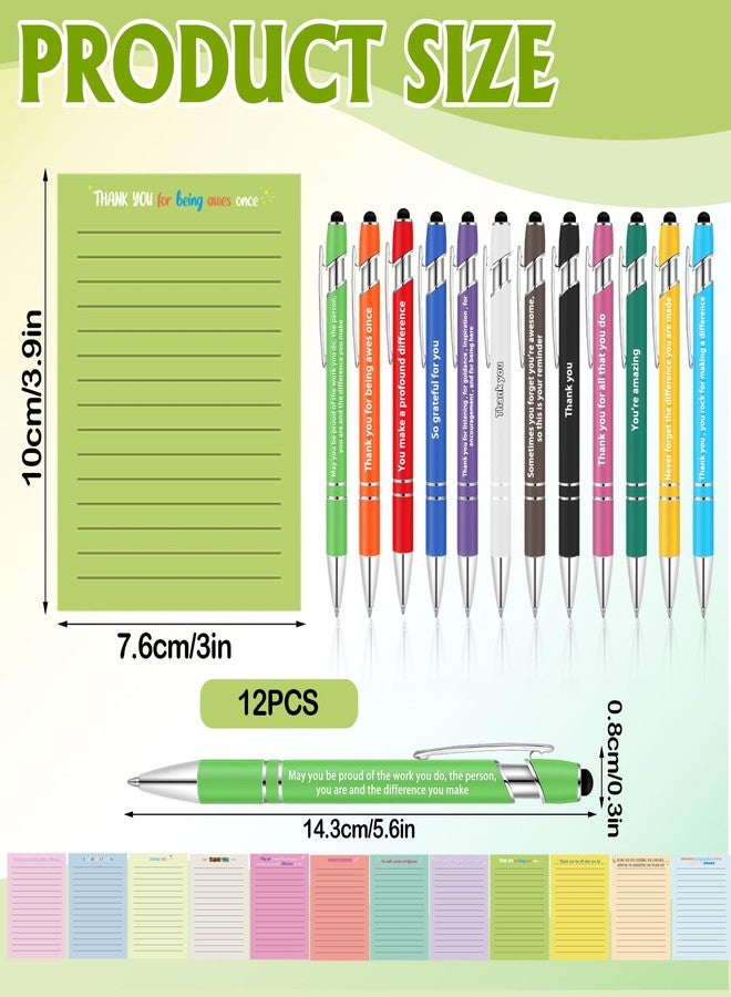 Yaomiao 24 Pcs End of Year Teacher Gifts Funny Sticky Notes with Inspirational Pens 3 x 4 Inch Teacher Appreciation Gifts for Coworkers Office Staff Nurse Team Employee Appreciation Gift - Image 2