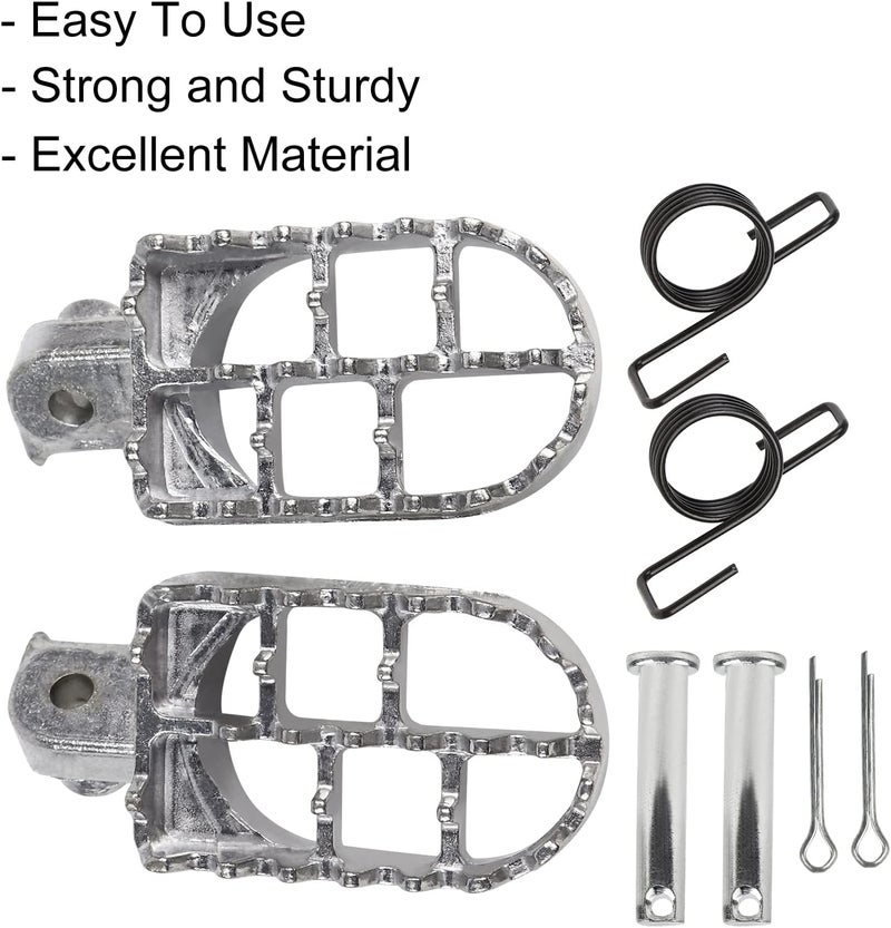FLYPIG Aluminium Motorbike Offroad CNC Foot Pegs pedals Foot rests 50 KLX110 KLX110L KLX125 KLX125L PW50 TTR110E TTR125 TTR125E TTR125L TTR125LE 198-2014 For Kawasaki Yamaha Silver - Image 4