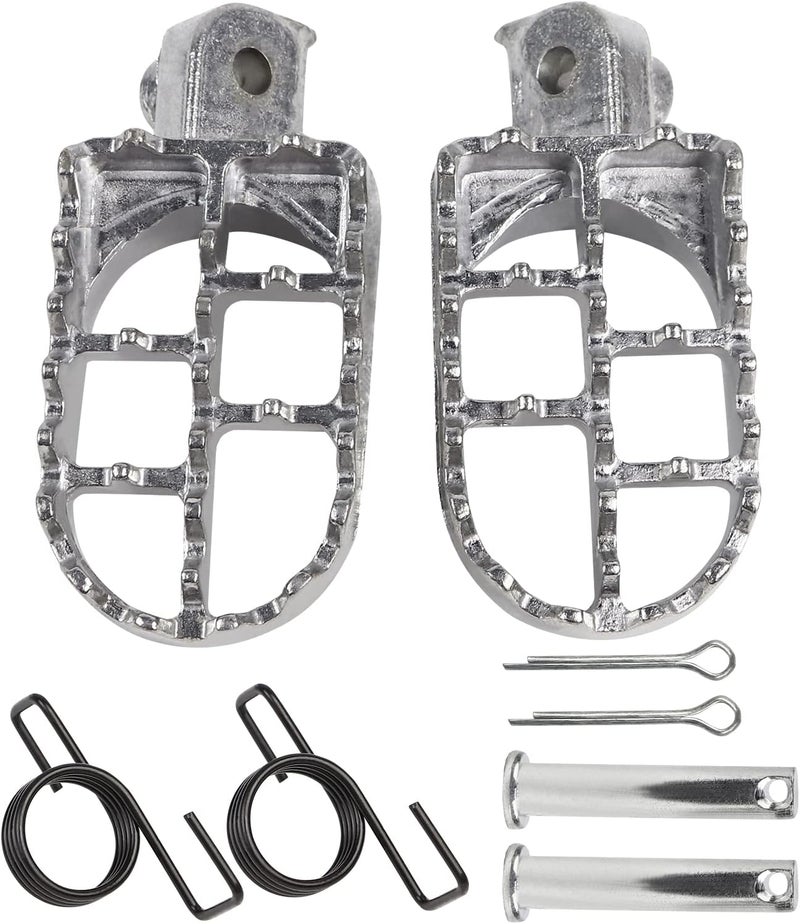 FLYPIG Aluminium Motorbike Offroad CNC Foot Pegs pedals Foot rests 50 KLX110 KLX110L KLX125 KLX125L PW50 TTR110E TTR125 TTR125E TTR125L TTR125LE 198-2014 For Kawasaki Yamaha Silver - Image 5