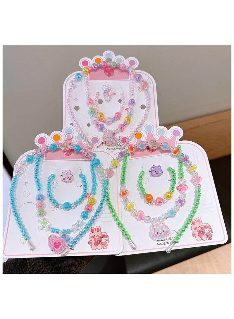 Children's Princess Necklace Cartoon Headband Exquisite Earrings 3-piece Set (Fruit) - Image 3