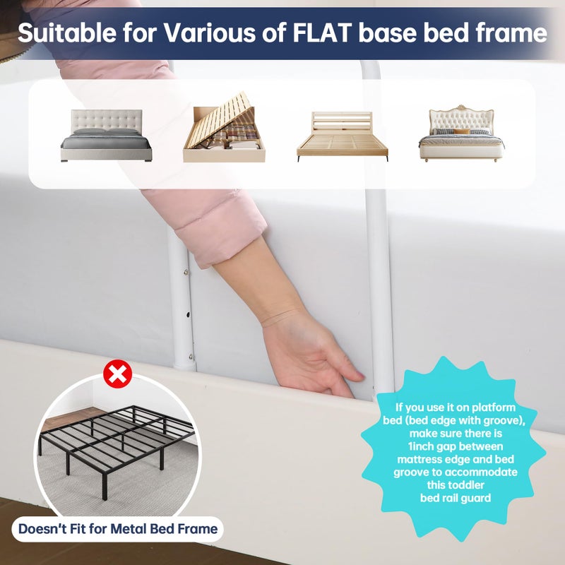 WYBITNY Bed Guard Rail for Toddlers, 59inch Foam Padded Side Rail for Queen King Twin Full Size Bed, Bedrail for Toddler, Bed Railing - Image 4