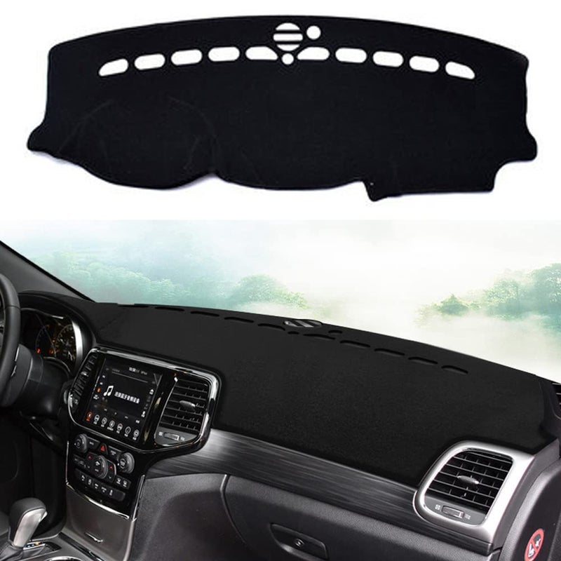 YOFAMO Dashboard Cover Dash Cover Mat Pad Carpet Custom for Jeep Grand Cherokee 20112021 AccessoriesNOT for Jeep Cherokee Grand Cherokee L AntiSkid Center Console Protector Cover MatBlack Edge