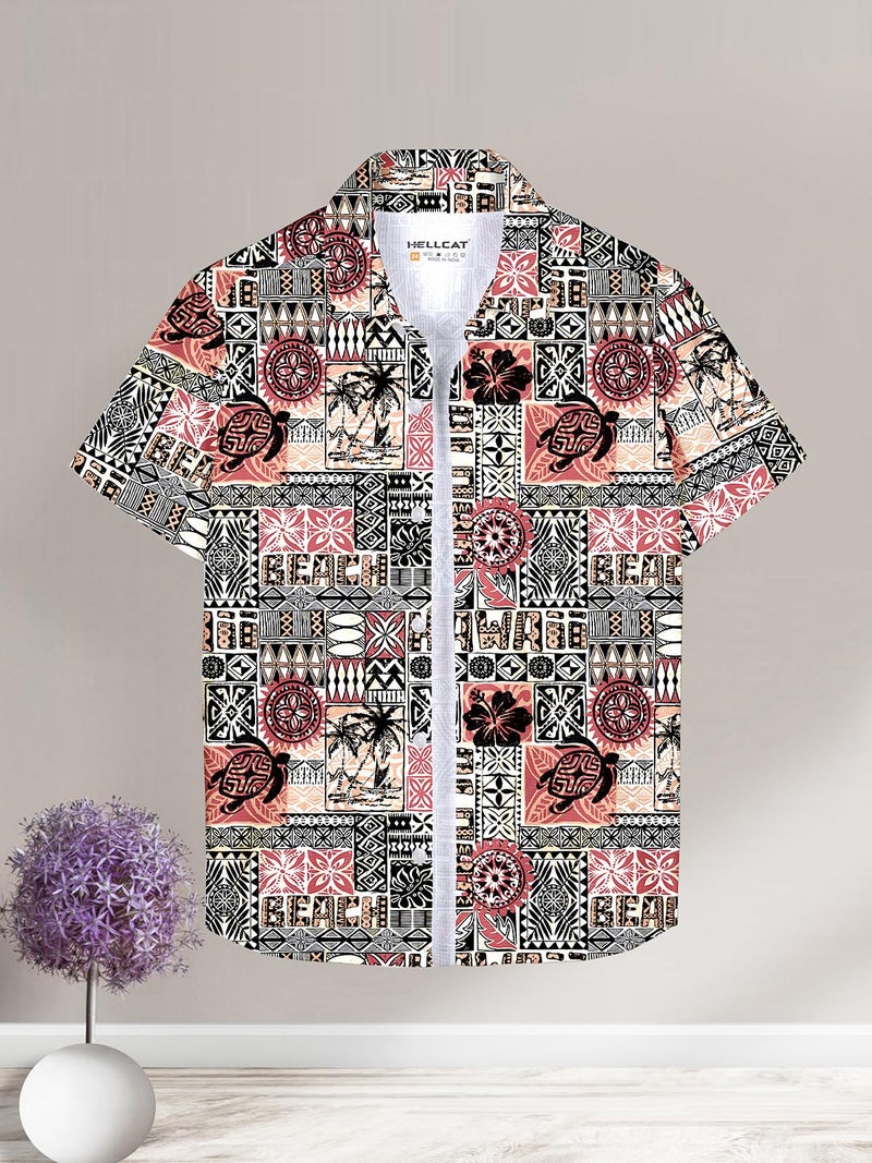 HELLCAT Trendy Regular Fit Printed Causal Half Sleeve Shirt for Boys Black4 13-14 Years - Image 2