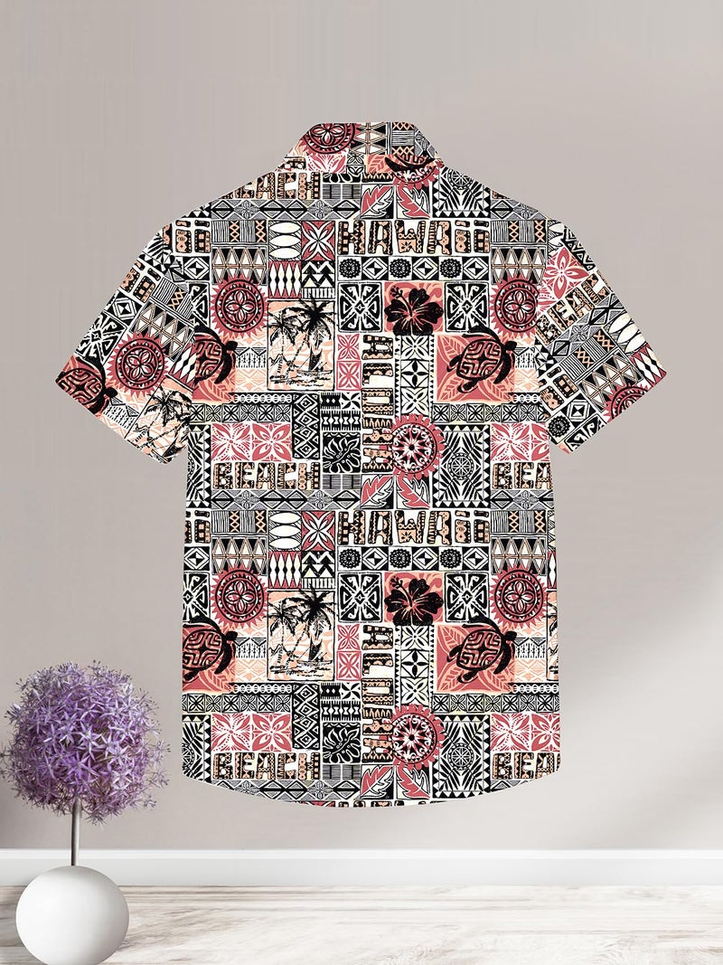 HELLCAT Trendy Regular Fit Printed Causal Half Sleeve Shirt for Boys Black4 13-14 Years - Image 3