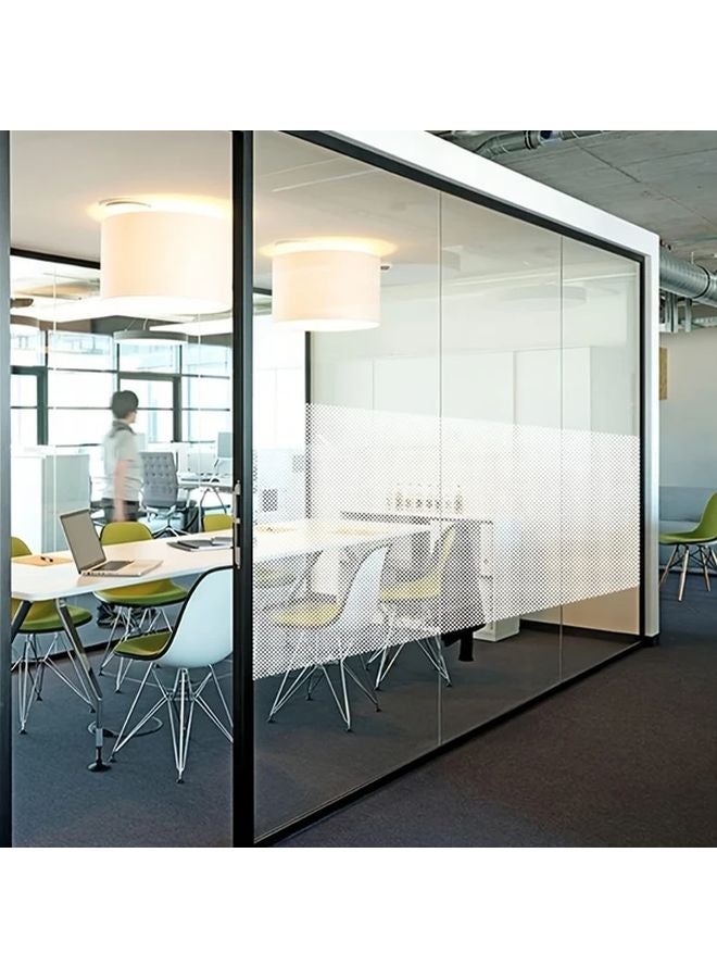 White Dot Window Film 23.62x196.85 Inch Reusable Self Adhesive Glass Sticker For Home Office Balcony - Image 5