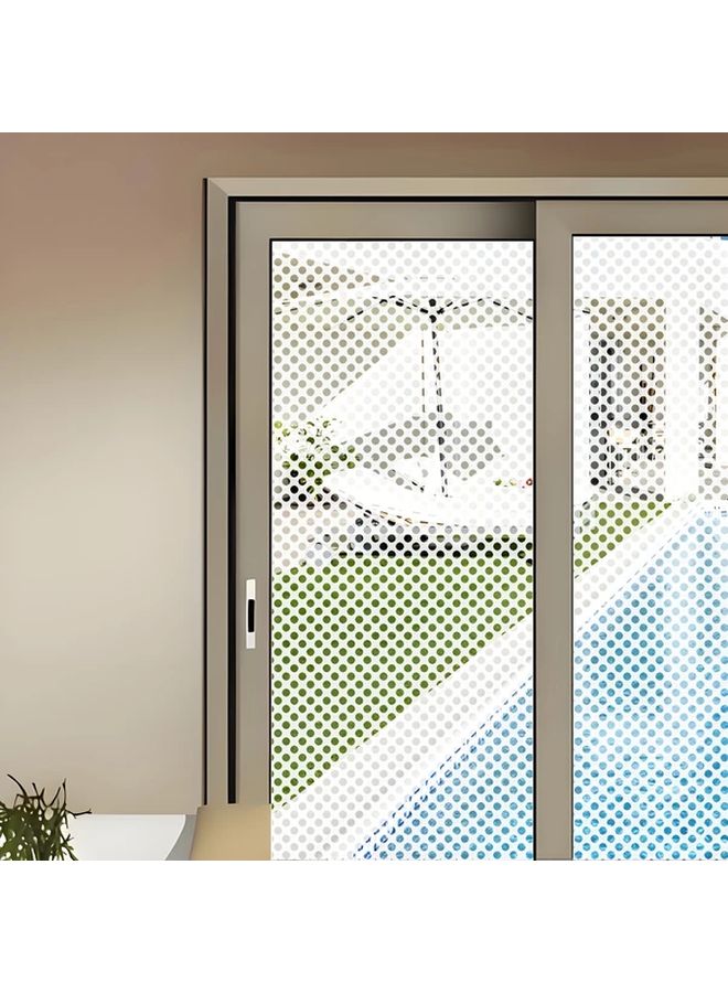 White Dot Window Film 23.62x196.85 Inch Reusable Self Adhesive Glass Sticker For Home Office Balcony - Image 3