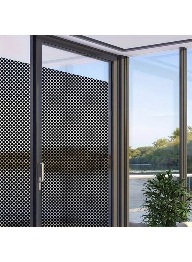 White Dot Window Film 23.62x196.85 Inch Reusable Self Adhesive Glass Sticker For Home Office Balcony - Image 2