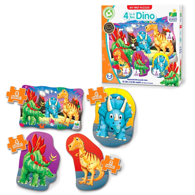 The Learning Journey: My First Puzzle Sets 4-In-A-Box Dinosaur â€“ Dinosaur Puzzle Sets - Educational Toddler Toys & Activities for Children Ages 2-5 - Image 1