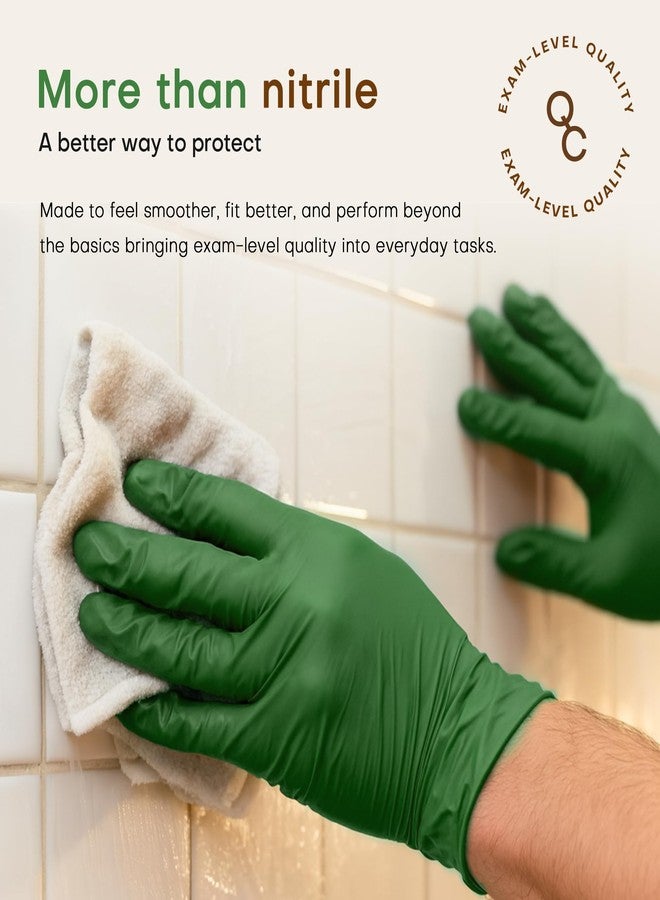 SUP Powder-Free Nitrile Gloves, 100 Count Food Safe Latex-Free Disposable Gloves for Medical Cooking Household Cleaning Food Prep, Green (Medium) - Image 3