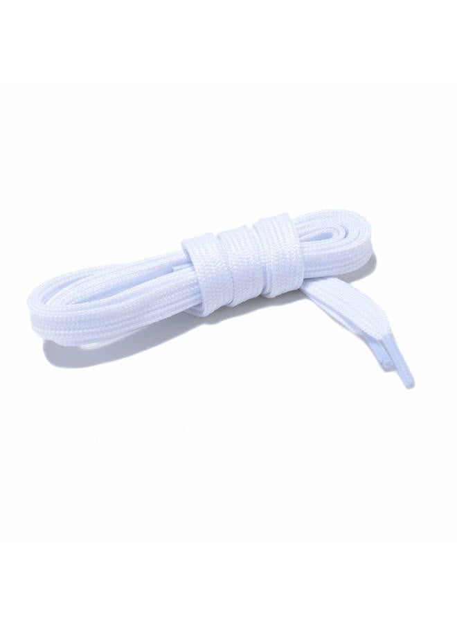 Curtual Wide Flat Athletic Shoelaces with Wide Shoelaces Flat Shoe Laces [2 Pairs] [8 Color][8 Size] for Sneakers and Shoes, White, 54" inches (137 cm) - Image 3