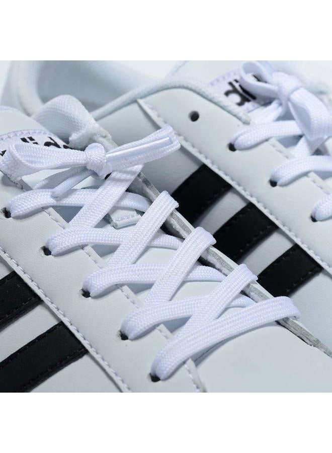 Curtual Wide Flat Athletic Shoelaces with Wide Shoelaces Flat Shoe Laces [2 Pairs] [8 Color][8 Size] for Sneakers and Shoes, White, 54" inches (137 cm) - Image 2