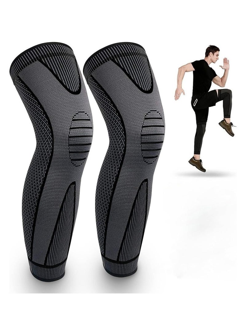 Full Leg Sleeve Knee Braces for Knee Pain Women ; Men Knee Compression Sleeves Knee Support for Meniscus Tear ACL Arthritis Joint Pain Relief Sport (Pair) (Medium) - Image 1