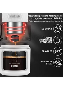 STARESSO Portable Espresso Maker Small Eepresso Cappuccino Coffee Machine,Travel Coffee Maker Small Press Hand Coffee Maker Espresso Machine for Camping, Travel Office Home Sailing  - Image 4