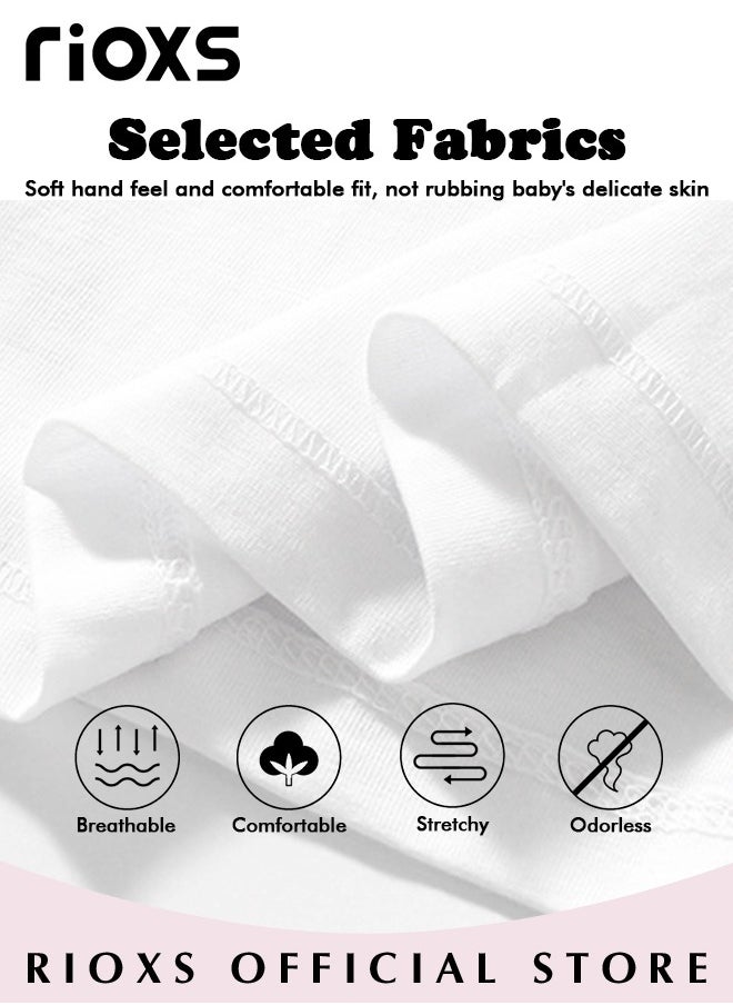 RIOXS - Toddler Girls Top and Short Sets Kids Short Sleeve Shirt Short Pants Suits Breathable 100% Cotton Outfits Summer Playwear - Image 1