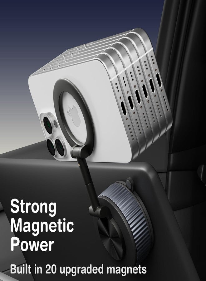YIUS Magnetic Car Phone Holder for Magsafe [78+LBS Strongest Suction & 2400gf Magnetic] 360° Adjustable Phone Mount, Car Accessories for Tesla for iPhone 17 Pro Max 16 15 14 13 12 Air Plus - Image 4