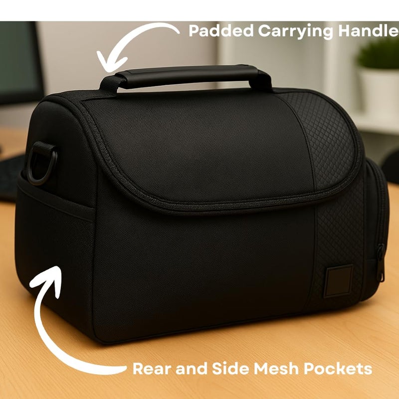eCostConnection Large Digital Camera / Video Padded Carrying Bag / Case for Nikon, Sony, Pentax, Olympus Panasonic, Samsung, and Canon DSLR Cameras + eCostConnection Microfiber Cloth - Image 3
