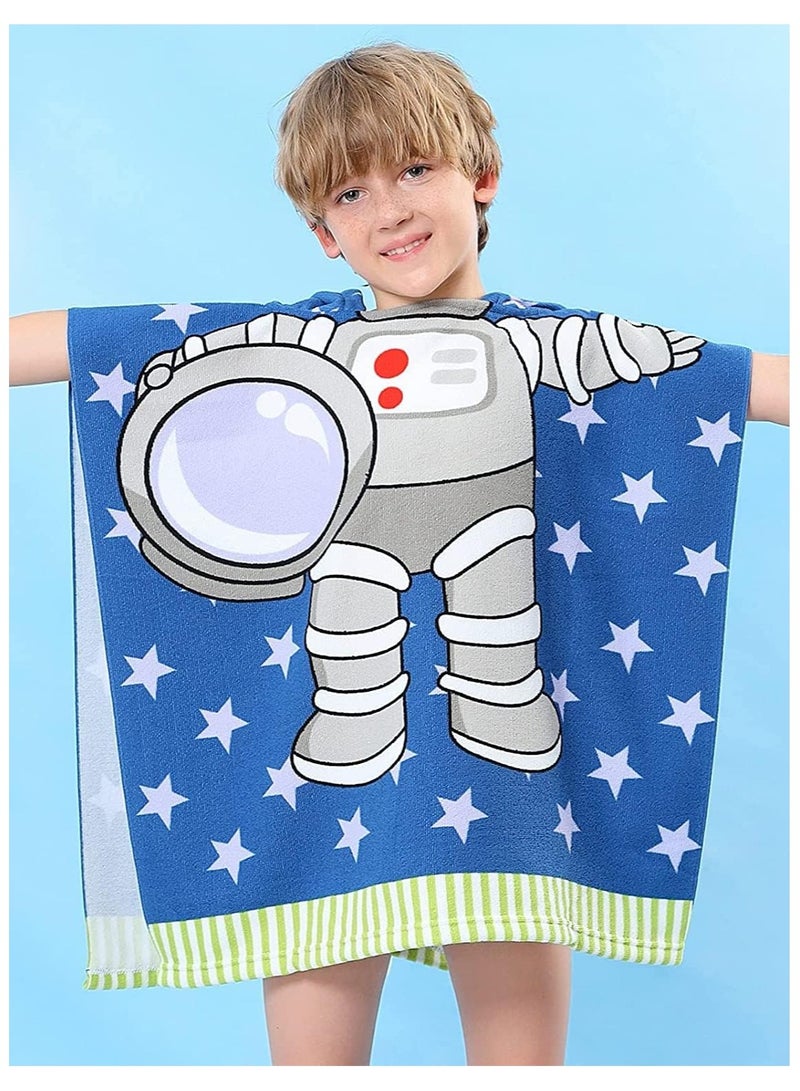 TopLike Hooded Baby/Toddler/Kids Beach Towel , Children Cloak Cosy Towel ,Super Soft Cartoon Poncho Bath/Pool Towel for Boy and Girl 3 to 7 Years (Astronaut) - Image 2