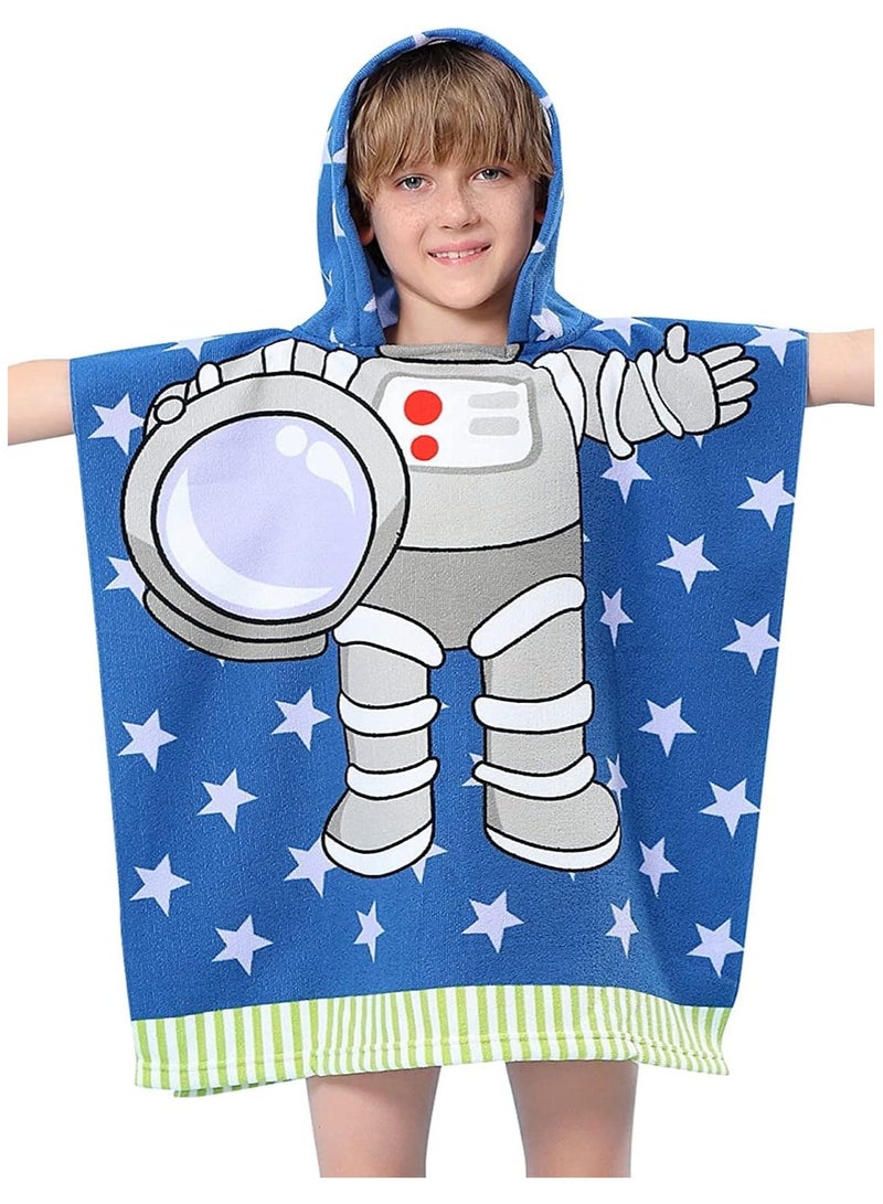 TopLike Hooded Baby/Toddler/Kids Beach Towel , Children Cloak Cosy Towel ,Super Soft Cartoon Poncho Bath/Pool Towel for Boy and Girl 3 to 7 Years (Astronaut) - Image 1
