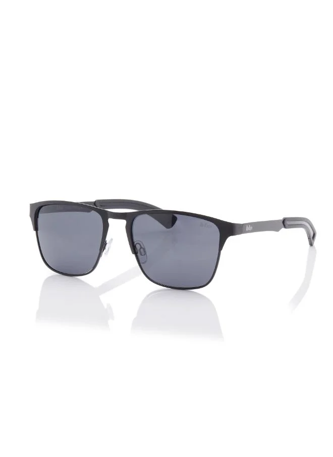 لي كوبر Polarized Sunglasses Grey Frame Matte Black Mirror Lens 56mm  - LC1222C01