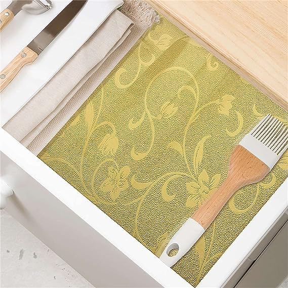 SIA VENDORS Wood Wallpaper Self Adhesive Grain Wallpaper Contact Paper Waterproof Stickers Wallpapers Home Decor Kitchen PVC Wall Stickers Living Room (12 X 48 Inch, Gold Jasmine) - Image 5
