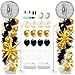 Kasyat 2 Sets Black and Gold Column Stand Kit with 4d Disco Ball and Explosion Star Foil Balloon Arch Garland for 80s Party Anniversary Birthday Party Retro Dance Decorations - Image 2