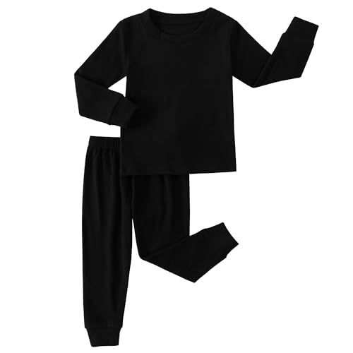 JWWN Kids Thermal Underwear Set Baby Winter Base Layer Ultra Soft Long Johns for Toddler Boys Girls (Black,24Months) - Image 1