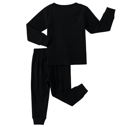 JWWN Kids Thermal Underwear Set Baby Winter Base Layer Ultra Soft Long Johns for Toddler Boys Girls (Black,24Months) - Image 2