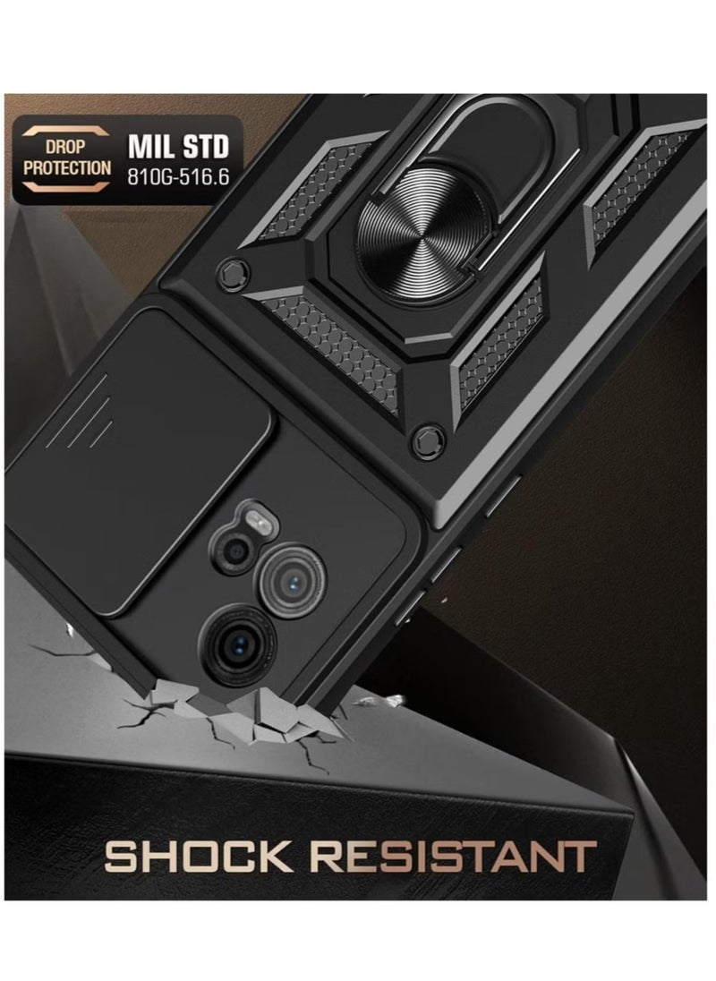 Generic Rugged Armor Phone Case with Sliding Camera Cover & Ring Stand  - Image 2