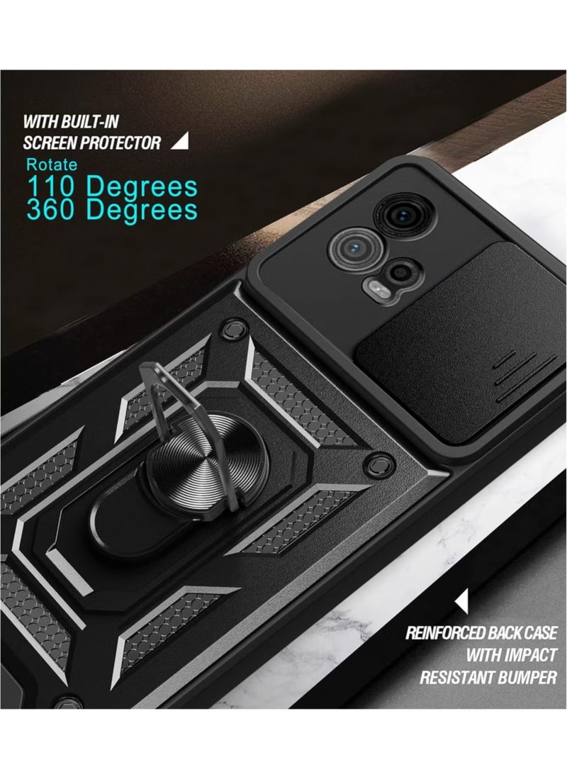 Generic Rugged Armor Phone Case with Sliding Camera Cover & Ring Stand  - Image 5