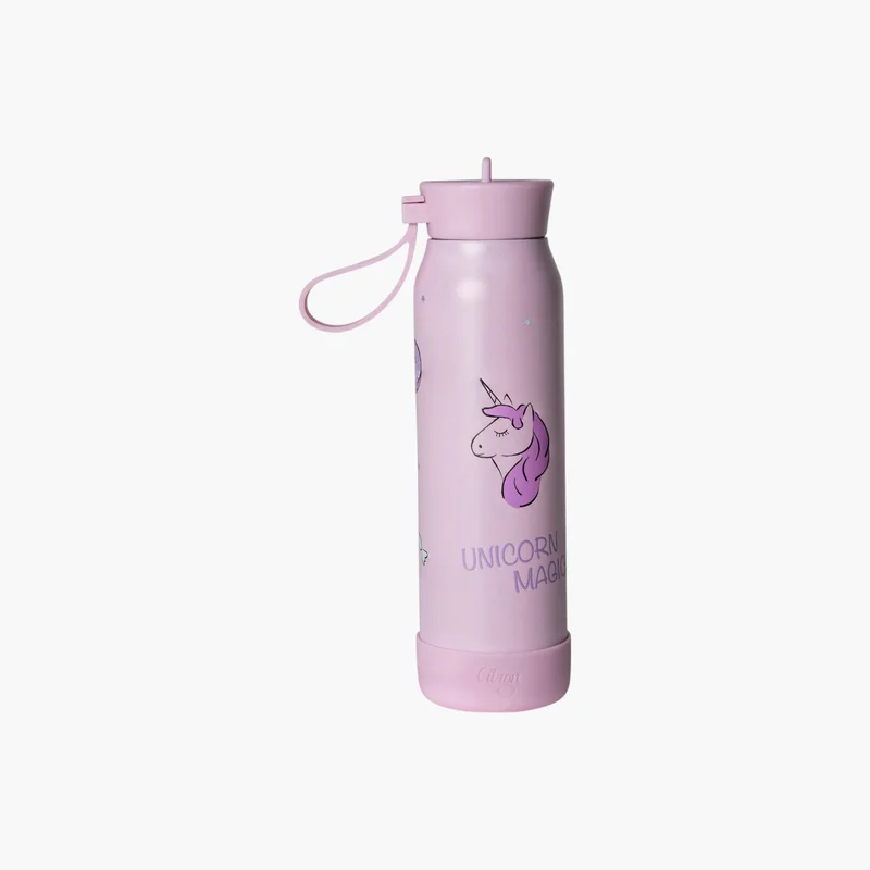 Citron Citron Unicorn Print Water Bottle for Kids