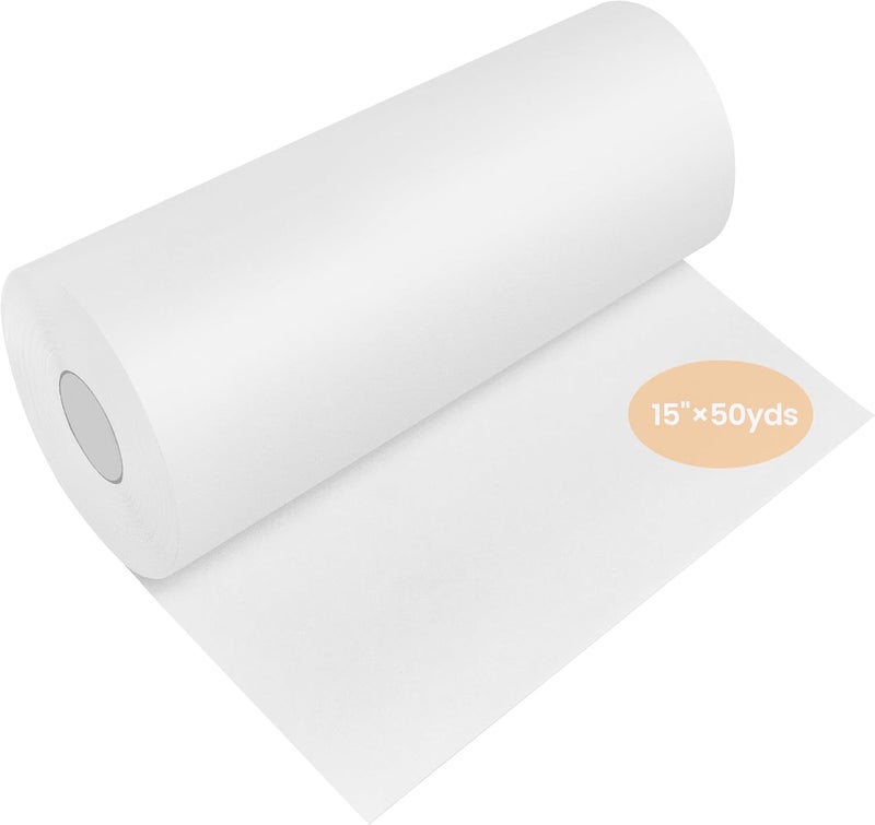 New brothread Tear Away Machine Embroidery Stabilizer Backing 15" x 50 Yd roll - Medium Weight 1.8 oz - Cut into Variable Sizes - for Machine Embroidery and Hand Sewing - Image 1