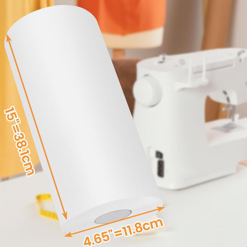 New brothread Tear Away Machine Embroidery Stabilizer Backing 15" x 50 Yd roll - Medium Weight 1.8 oz - Cut into Variable Sizes - for Machine Embroidery and Hand Sewing - Image 2