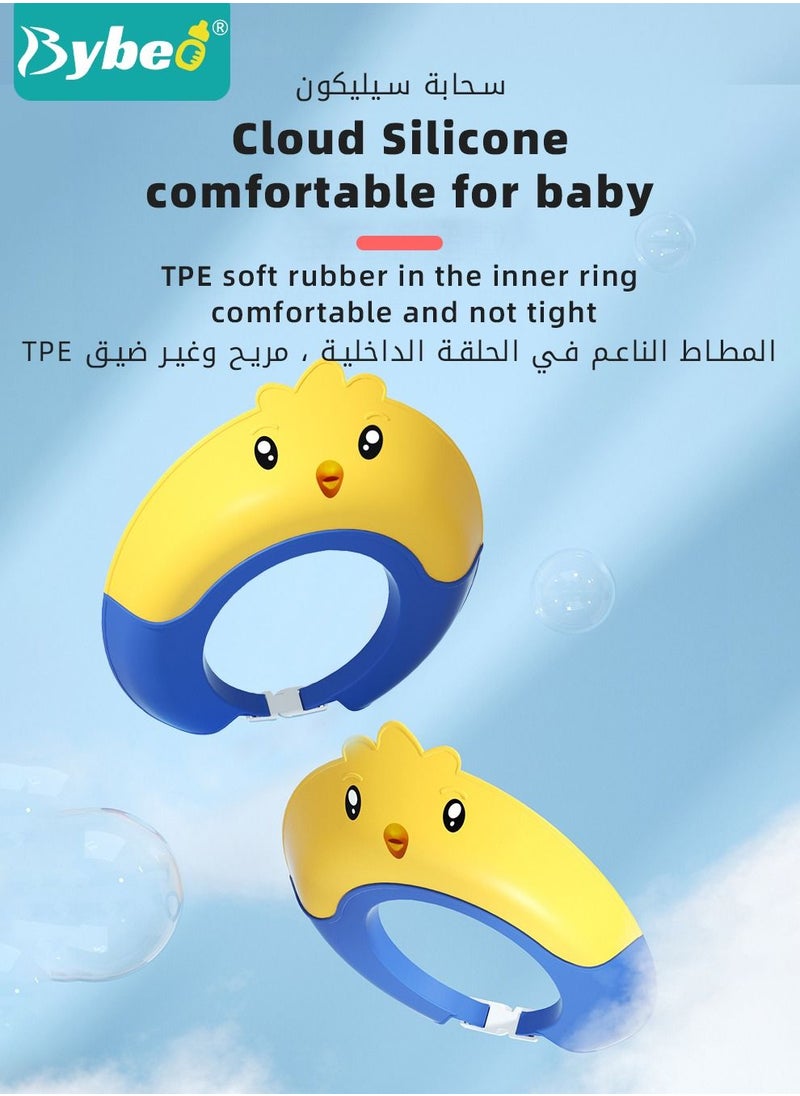 Bybeo 3 PCS Baby Silicone Adjustable Shower Cap and Infant Bath Washing Hair Shampoo Cup with Toddler Scalp Massager Shampooing Brush  - Image 3