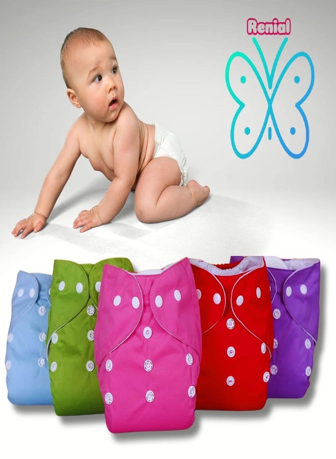 RENIAL REUSABLE CLOTH DIAPERS (DIAPER AND INSERT) ADJUSTABLE FREESIZE FOR BABIES BETWEEN 3 MONTHS TO 3 YEARS MULTICOLORS [PACK OF 3] - Image 4