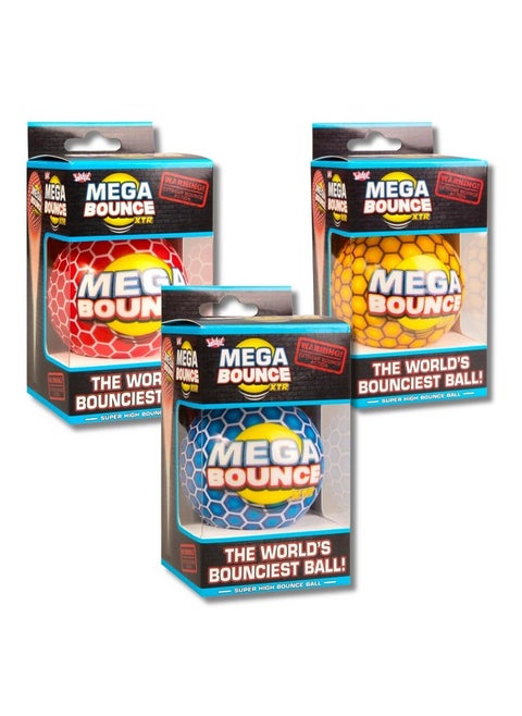 Wicked Mega Bounce XTR | The World's Bounciest High Bounce Ball | 85% Bounce Rate (Random - Blue/Red/Yellow)