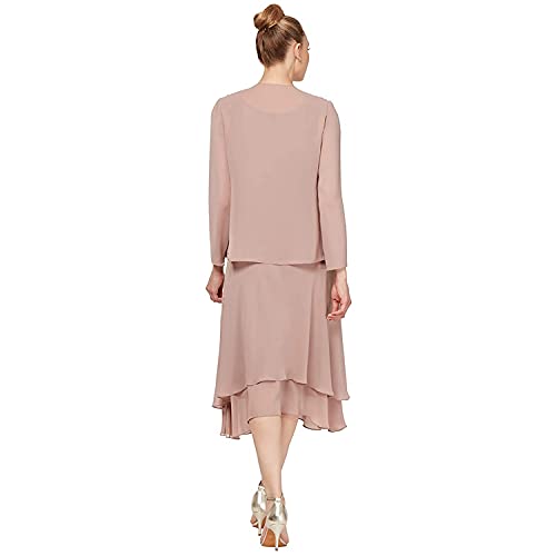S.L. Fashions فستان الأم العروس بحجم زائد من S.L. Fashions مع ياقة مزينة وكتف، ضيف زفاف، كشمير، 18 - Image 2