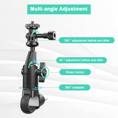 STHIRA® Action Camera Motorcycle Mount Universal 1/4'' Thread Handlebar Holder for Go-Pro, for Insta360, for DJI, and Sports Cameras, Adjustable Action Camera Clamp Bracket for Biking & Motorcycling - Image 5