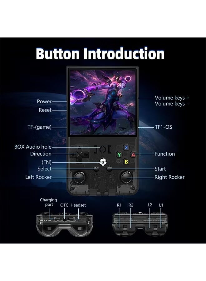 R36MAX Retro Handheld Game Console, 4.0 Inch IPS Screen, 64GB Memory, Portable Arcade Video Gaming Console Gift for Adults, Black - Image 4