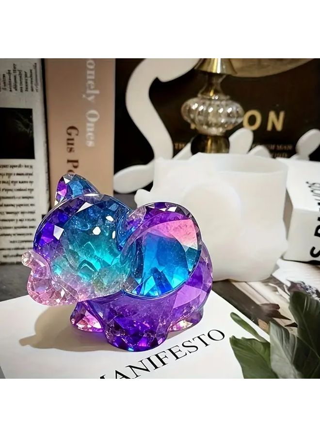 علبة تخزين الفيل بلون حليبي 1 قطعة قوالب السيليكون لمشغولات صب الراتنج - Image 3