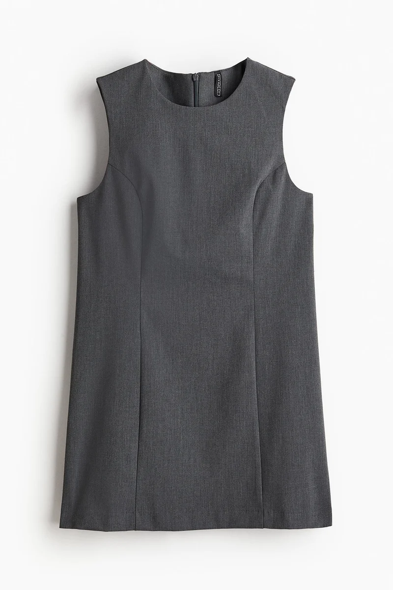 اتش اند ام فستان بدون أكمام من قطن تويل