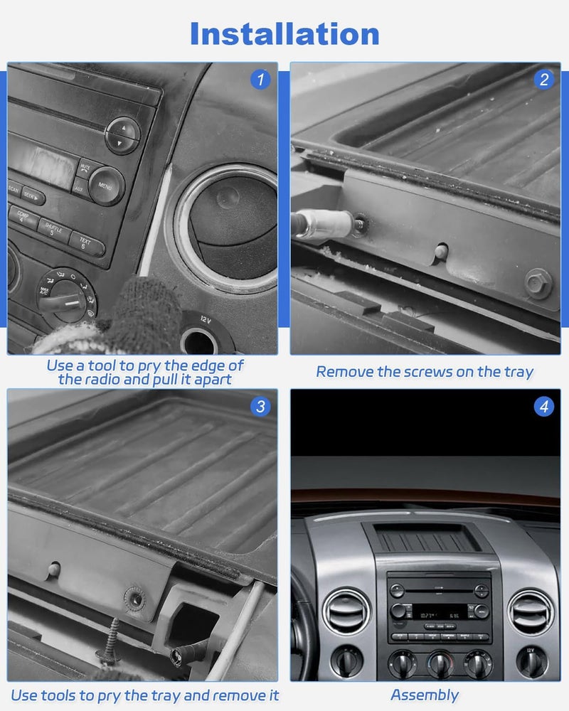 JUQAFY Upper Instrument Panel Trim Tray for Ford F150 - Image 3