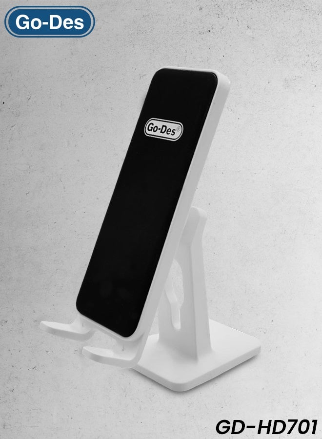 Go-Des GD-HD701 Magnetic Phone Holder with 9 Strong Magnets for Car Dashboard, Desk, & Home, Universal Swivel Mount Stand for GPS Navigation & Hands-Free Calling, Safe, Anti-Fall Mobile Support (Black/White) - Image 1