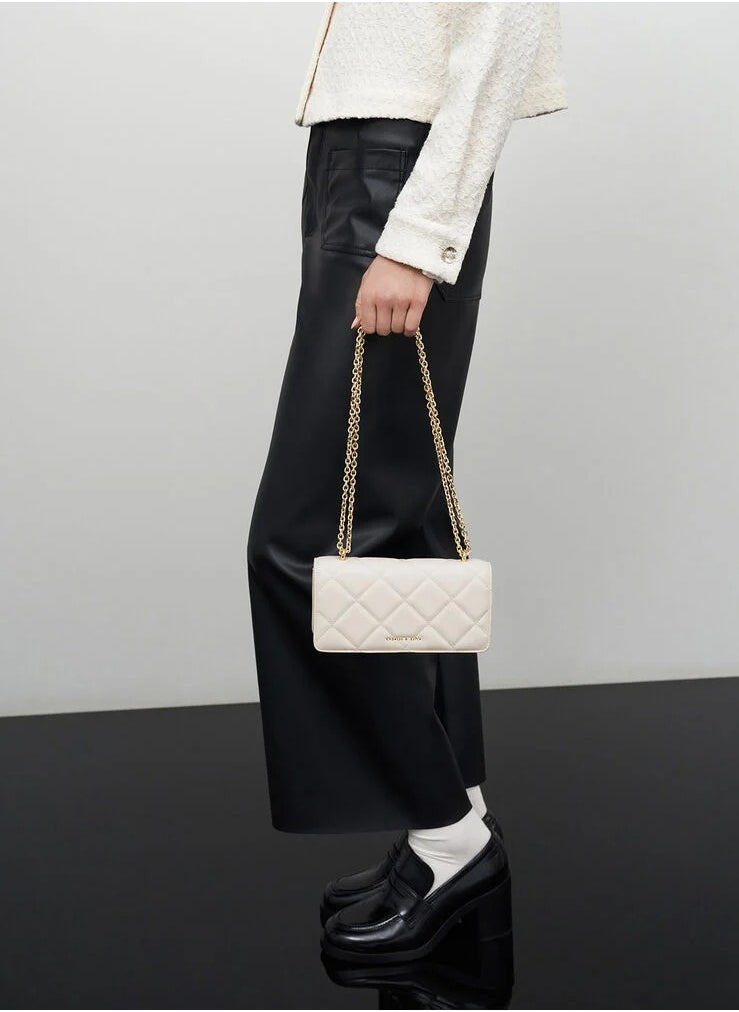 Charles & Keith Paffuto Chain Handle Furry Long Wallet  - Image 2